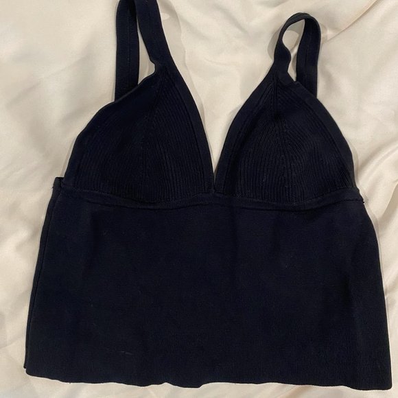 3/25$-Zara Black Tank Top Crop Top - Picture 1 of 2